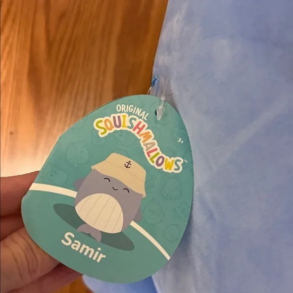 Squishmallows Original Samir Blue Whale Plush with Bucket Hat - Picture 4 of 7